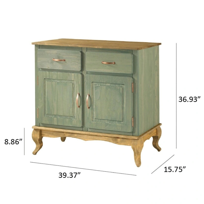 Groene houten buffetkast