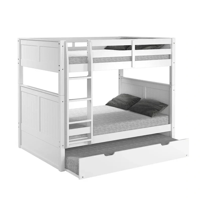 Camaflexi stapelbed in Full-over-Full-formaat met Twin-uitschuifbed - hoofdbord met panelen