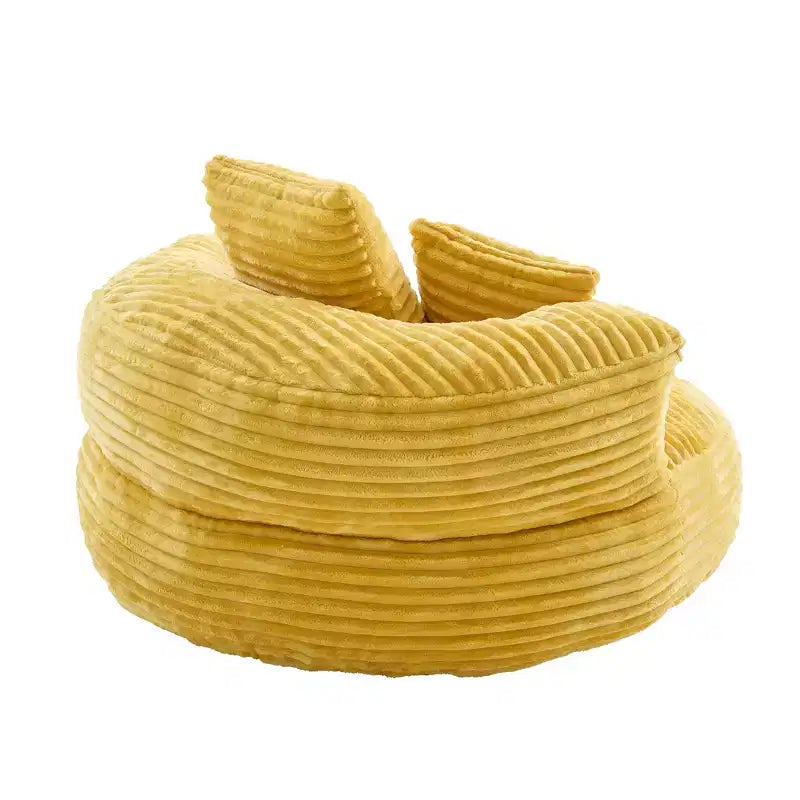 Sitzsack-Sofa für Erwachsene und Kinder, übergroßer Cord-Sitzsack mit 3 Kissen und Armlehne für Wohnzimmer oder Schlafzimmer