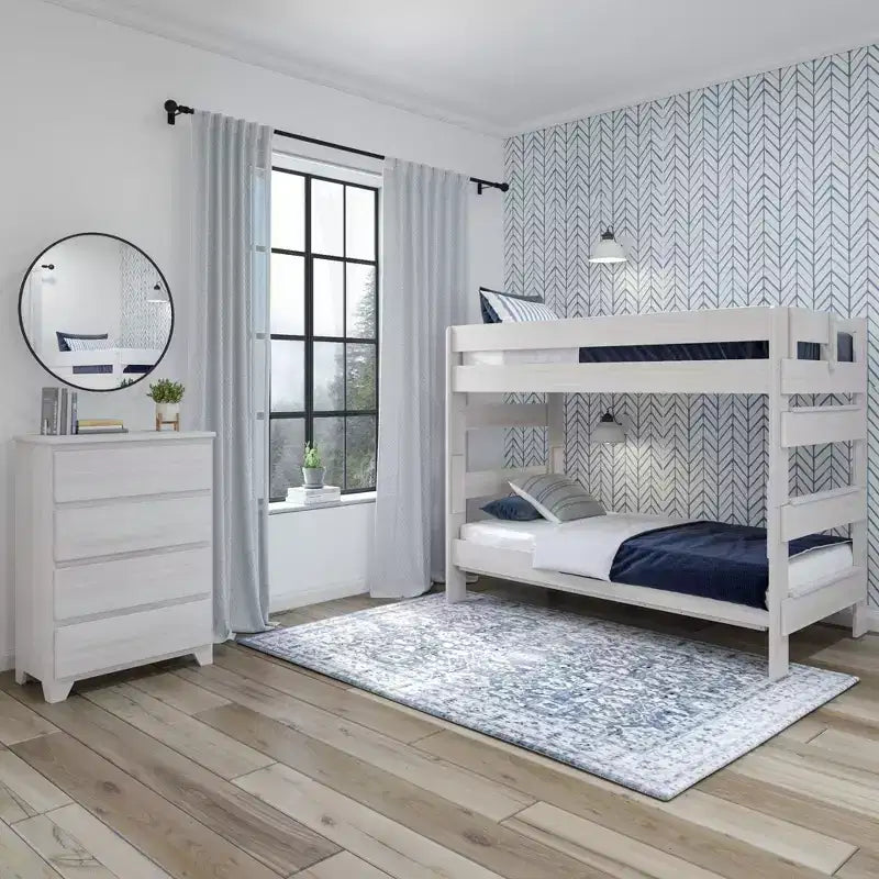 Plank+Beam Etagenbett aus Massivholz im Landhausstil, Twin über Twin, für Erwachsene