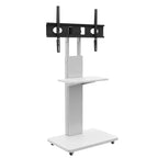 TV-Ständer für 32–75-Zoll-Fernseher, höhenverstellbarer mobiler TV-Wagen mit Schublade und Rollen für Wohnzimmer, Schlafzimmer und Büro – ModernLuxe
