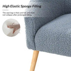 Sheila moderner 30 W Bouclé-Sessel mit Beinen aus Massivholz, 2er-Set von HULALA HOME