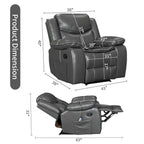 Geräumiger Relaxsessel aus strapazierfähigem Leder mit Massage- und Wärmefunktion