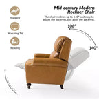 Set van 2 moderne Elisabete-fauteuils met hoge rugleuning van echt leer en vintage spijkerkopafwerking voor woonkamer en slaapkamer| ART OF LIVING DESIGNS