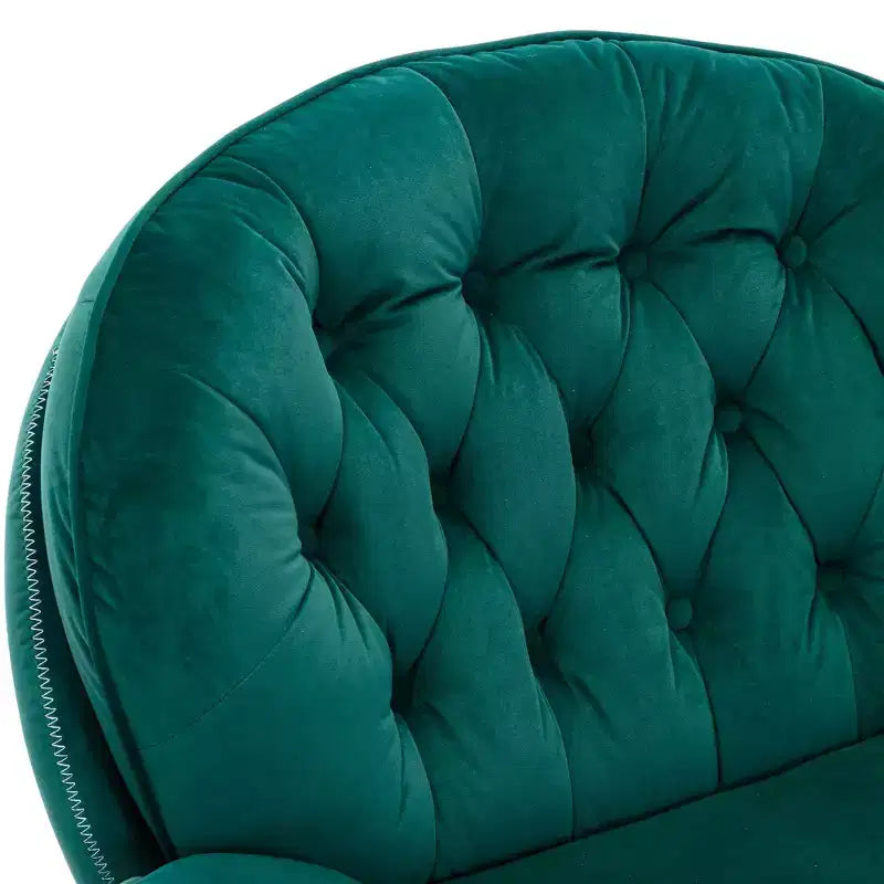Okak fluwelen fauteuil met voetenbankje, moderne armloze woonkamerstoel in mid-centurystijl, zachte comfortabele stoel om tv te kijken en te gamen