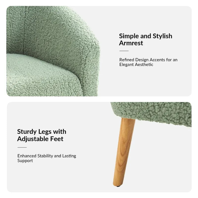 Sheila moderner 30 W Bouclé-Sessel mit Beinen aus Massivholz, 2er-Set von HULALA HOME