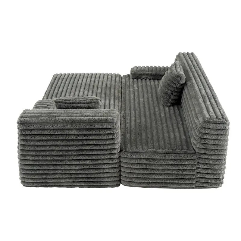 Modularna kutna sofa Cloud, moderna tapecirana sofa s 2 ukrasna jastuka, slobodno kombinirajuća modularna sofa u obliku slova L