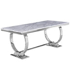 Mejda moderna tal-kamra tal-ikel b’bażi f’forma ta’ U tal-metall tal-istainless steel