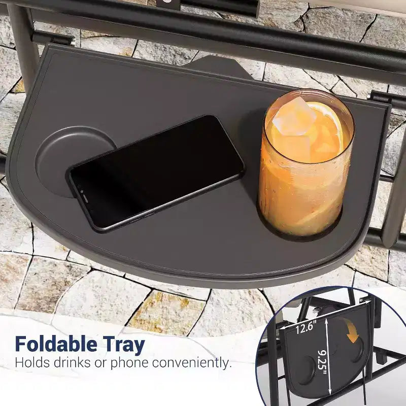 Siġġu tal-bandla ta’ barra konvertibbli 2-f’1 għal 3 persuni b’tinda aġġustabbli, sodda tal-bandla għall-patio bi stand, kuxxini ħoxnin u detenturi għat-tazzi, għall-bitħa ta’ wara, il-ġnien u l-veranda