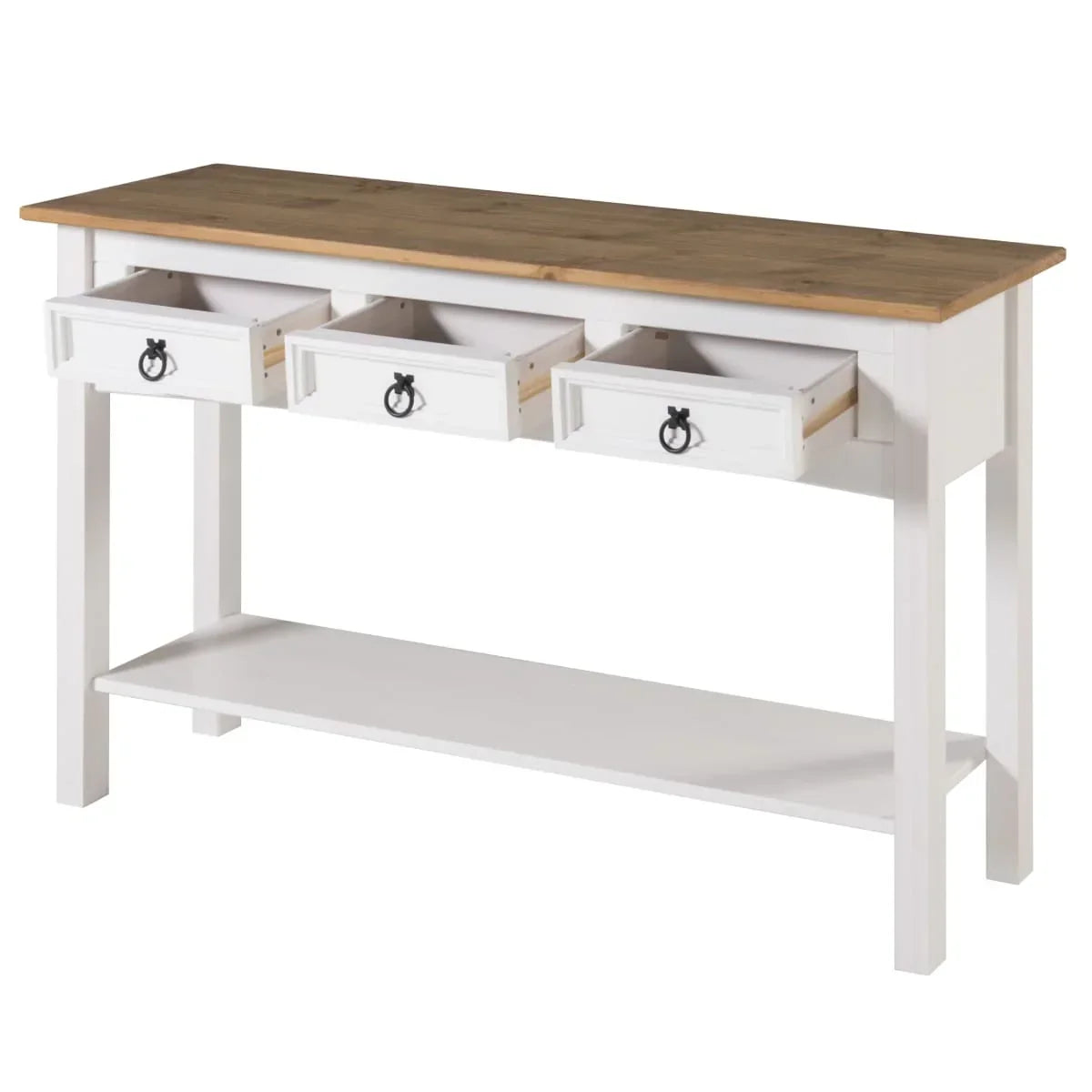 Houten haltafel, consoletafel met 3 laden Corona | Furniture Dash - N.v.t.