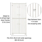 unipaws Extra Tall Cat Pet Gate 74 Inch High with Doors Locks