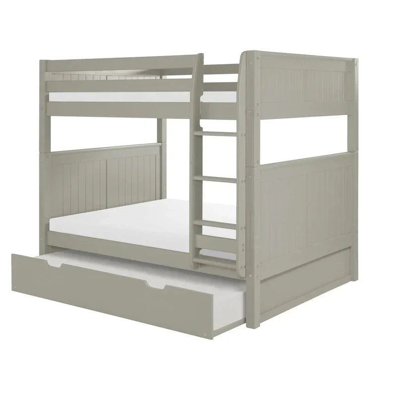 Camaflexi stapelbed in Full-over-Full-formaat met Twin-uitschuifbed - hoofdbord met panelen