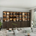 Beleuchteter Schrank aus Aluminium und Glas, individuell anpassbar als Sideboard oder Bücherregal