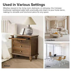 Comodino Giorgio con 3 cassetti e prese integrate, set da 2|HULALA HOME