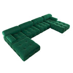 138' umbaubares modulares Ecksofa, U-förmige minimalistische Samtsofas