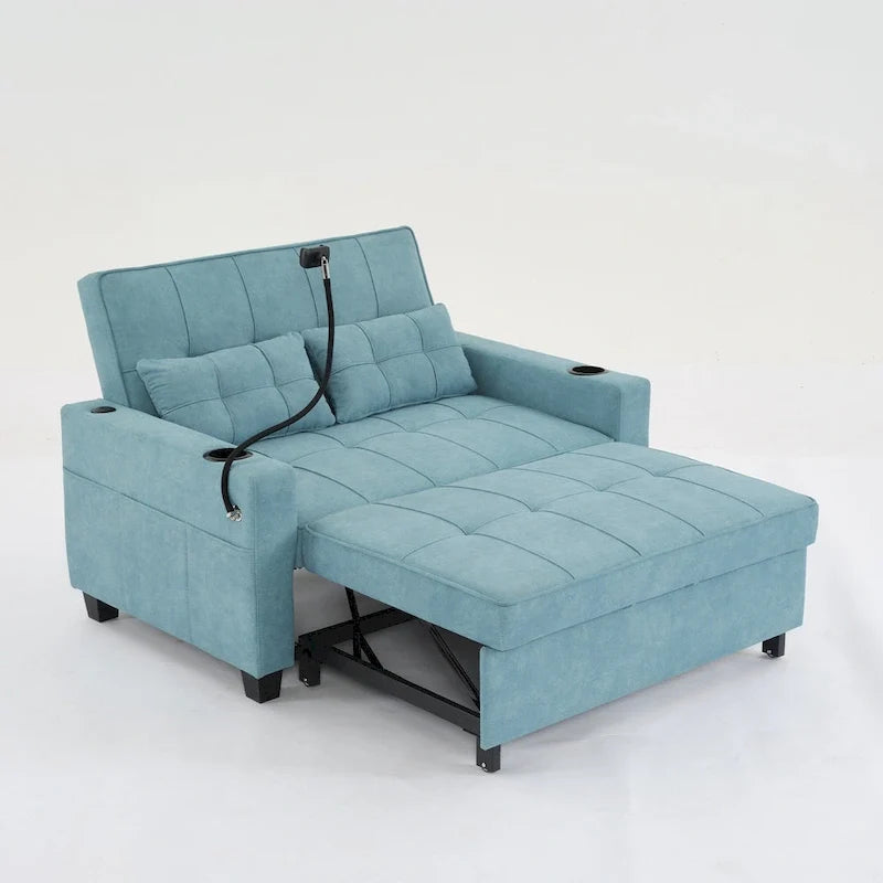 3-in-1-Schlafsofa zum Ausziehen und Umwandeln mit USB-Anschlüssen