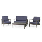Willowbrook Outdoor Acacia Wood 4 Seater Chat Set by Christopher Knight Home