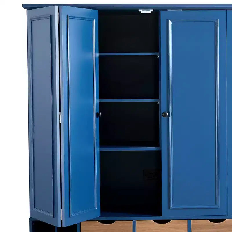 Dispensa da cucina indipendente Whisen alta 71", grande armadietto per riporre stoviglie con 4 ante pieghevoli, ripiani, portabottiglie