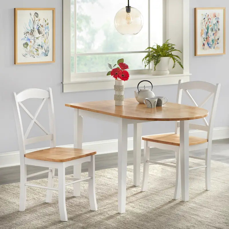 Set da pranzo da 3 pezzi Simple Living Country Cottage con piano a ribalta