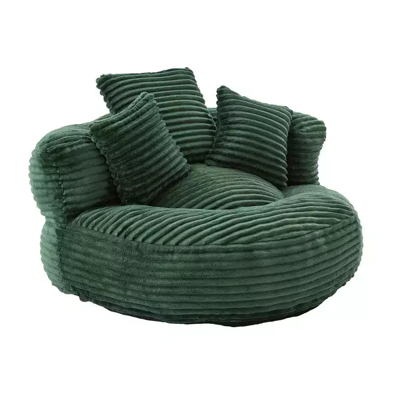 Sitzsack-Sofa für Erwachsene und Kinder, übergroßer Cord-Sitzsack mit 3 Kissen und Armlehne für Wohnzimmer oder Schlafzimmer