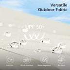 MAISON ARTS dubbele parasol voor terras, 15 ft, extra groot, tweepersoons, inclusief voet