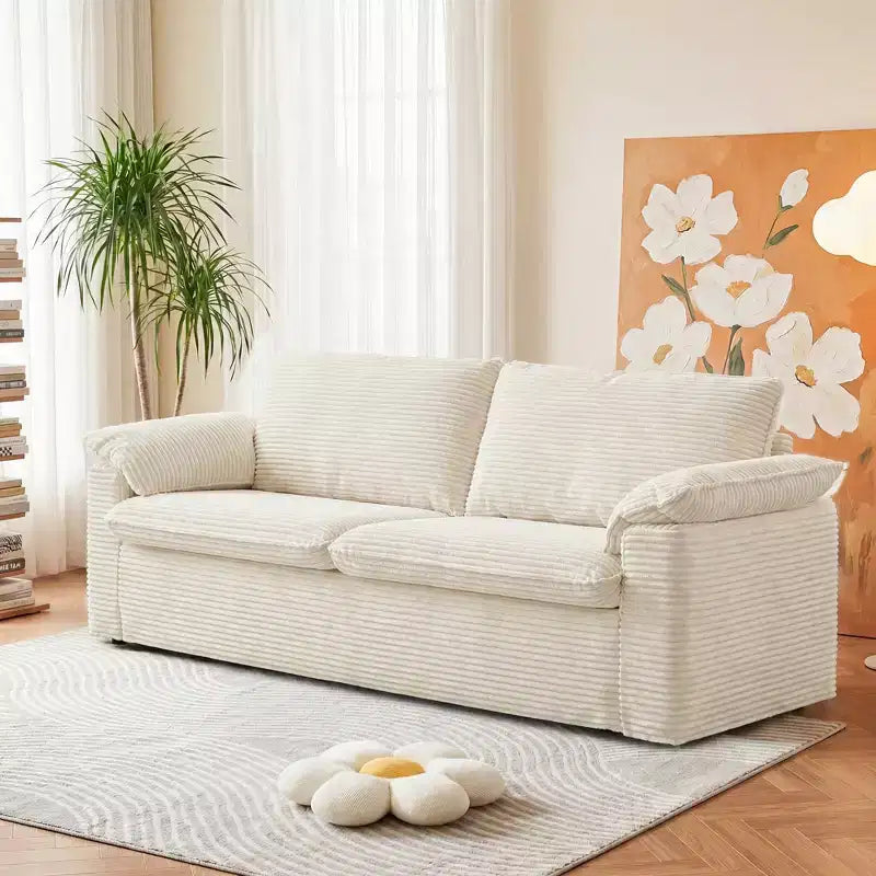 Divanetto a due posti Dyonery 86 Cloud, seduta profonda e cuscini con ampi braccioli, struttura robusta, design ergonomico e traspirante