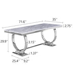 Mejda moderna tal-kamra tal-ikel b’bażi f’forma ta’ U tal-metall tal-istainless steel