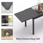Okak Dining Table Aluminum Patio Extendable Dining Room Table Kitchen Table for Dining Room