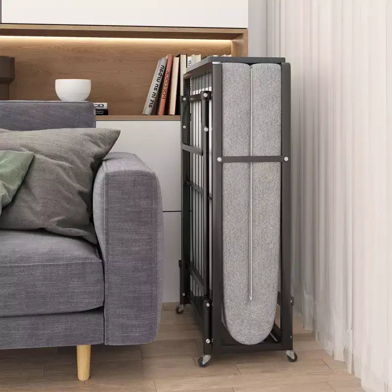 Klappbett mit Matratze, tragbares Gästebett mit 4 Rollen, 4-Schaumstoffmatratzen und Metallrahmen, platzsparendes Rollbett in Kinderbettgröße