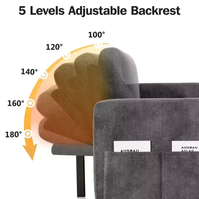 Dyonery 81-Sitzer-Schlafsofa, L-förmiges Ausziehsofa mit wendbarer Recamiere mit Stauraum, USB-Anschluss und verstellbarer Rückenlehne