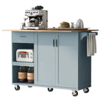 Isola da cucina con piano di lavoro pieghevole, carrello portaoggetti da cucina con ripiano estraibile, portasciugamani e cassetto, ruote girevoli