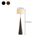 Moderne konisch zulaufende Metall-Stehlampe mit Stoffschirm