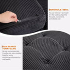 Divano letto con materasso pieghevole a tre sezioni SunnyFurn da 15 cm, 190,5 x 138 cm, letto per ospiti pieghevole in schiuma con velluto a coste trapuntato, portatile per campeggio, soggiorno e camera da letto