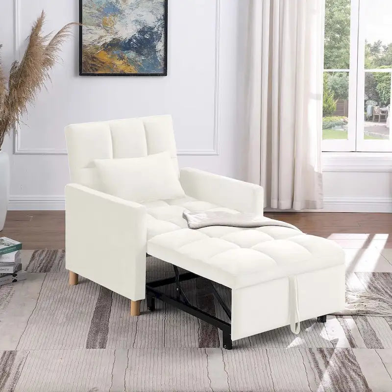 Poltrona letto trasformabile Aukfa, poltrona singola con cuscino
