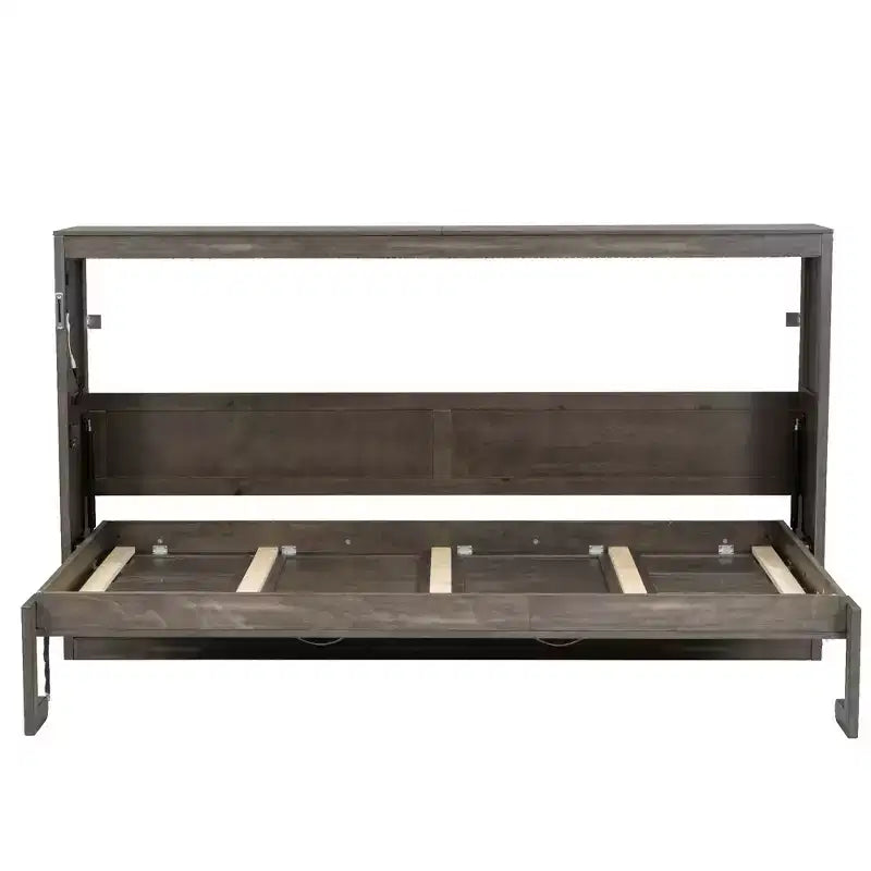 Murphy-Bett in Einzelbettgröße mit LED-Beleuchtung, lässt sich in einen Schrank einklappen, verstecktes Wandbett-Schrankbett für das Gästezimmer