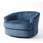 Extra grote 43 W pluche corduroy draaifauteuil met verzonken armleuningen en kuipvorm