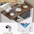 Kitchen Microwave Cabinets with Storage,with 3 Doors,1 Drawer and Adjustable Shelves, Pantry Storage Cabinet