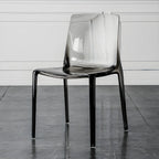 Amber Acrylic Armless Low Back Dining Chair