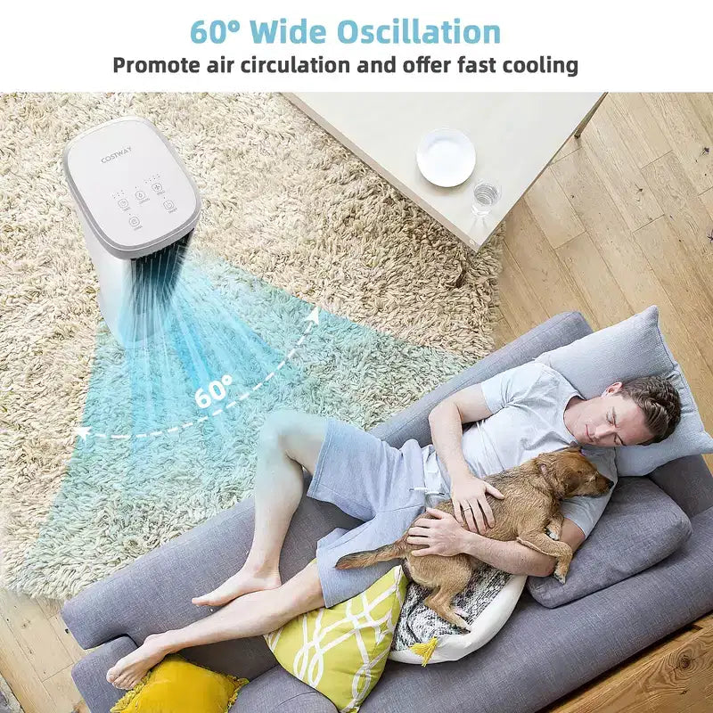 Costway 3-u-1 prijenosni isparavajući rashladni uređaj i 40' visoki ventilator rashladnog tornja bez lopatica s timerom