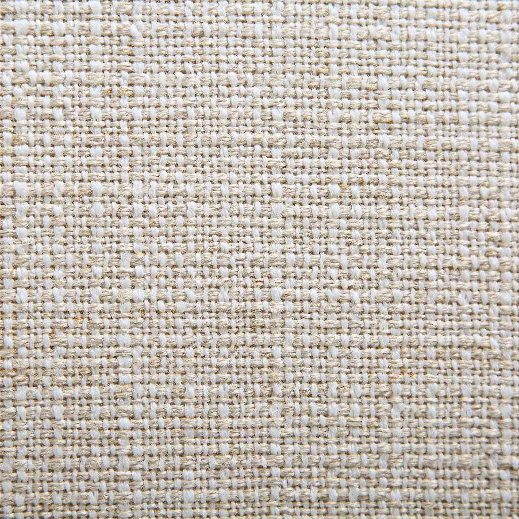 Divano curvo a 3 posti con cuscini sferici, misto lino beige