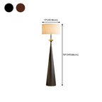 Moderne konisch zulaufende Metall-Stehlampe mit Stoffschirm