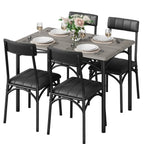 Set da pranzo rettangolare per 4 persone con sedie imbottite