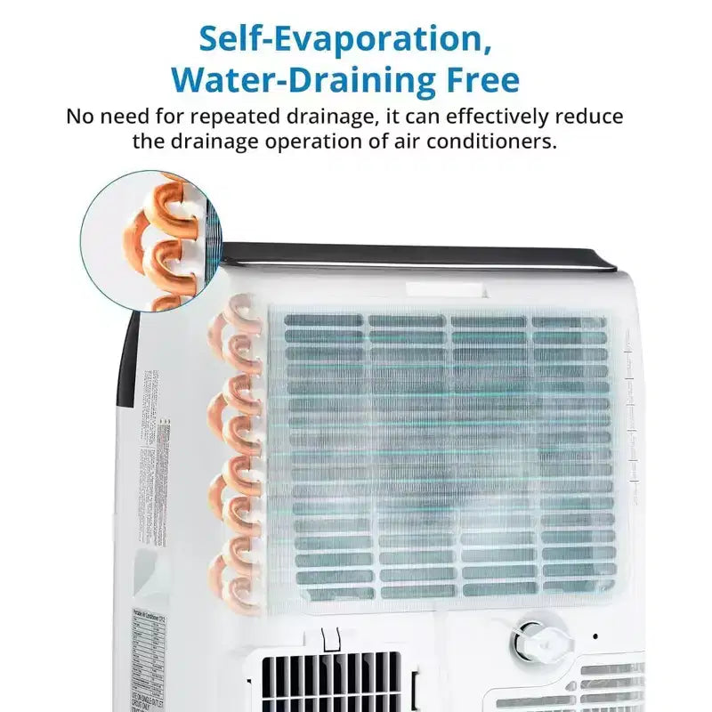 GustoWave-airconditioner van 14000 BTU met afstandsbediening, draagbare airco voor kamers tot 750 vierkante voet, wit/zwart