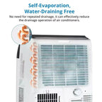 GustoWave-airconditioner van 14000 BTU met afstandsbediening, draagbare airco voor kamers tot 750 vierkante voet, wit/zwart