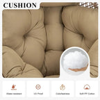 Sedia a uovo da interno FINCATI, sedia a uovo da esterno da 440 libbre, sedia a uovo oversize con pouf, sedia a uovo di lusso e confortevole con poggiapiedi