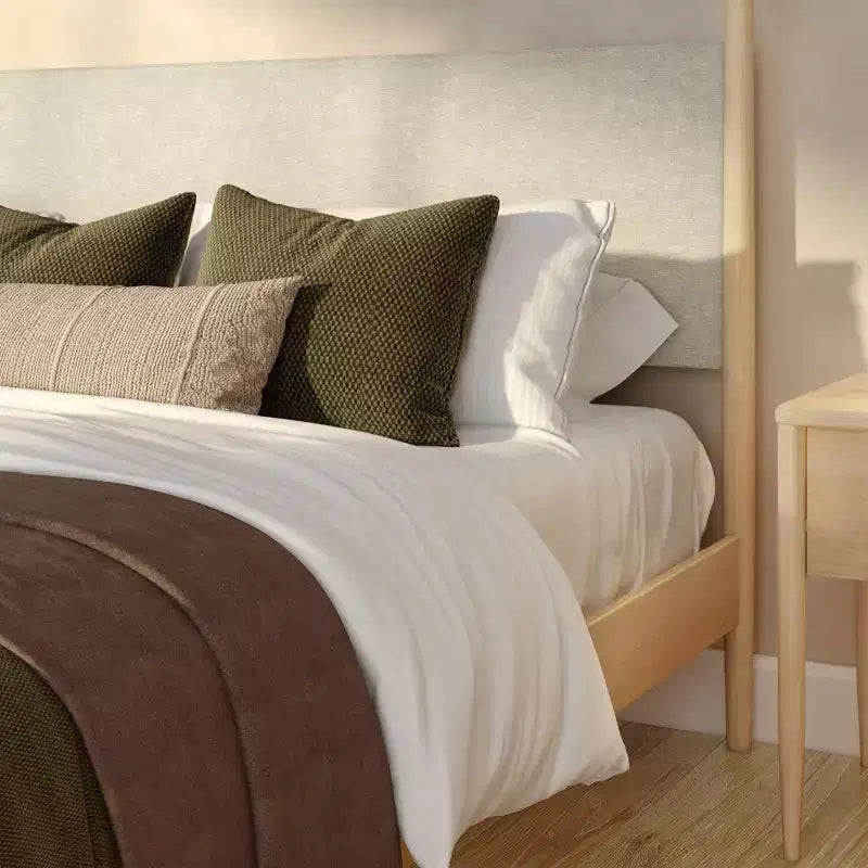 Sodda king b’kanupew Harbor b’headboard miksi, Blond/Kafè Żvizzeru (MD2411-01)