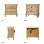 Comodino Giorgio con 3 cassetti e prese integrate, set da 2|HULALA HOME