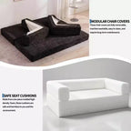 80.7 5-in-1 Convertible Sleeper Sofa Bed 鈥?Corduroy, 1200 lbs, No Assembly