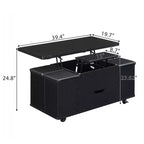 Multifunktionaler moderner Couchtisch mit Liftplatte, verborgenem Stauraum, 4 Hockern und Rollen – perfekt für moderne Wohnbereiche
