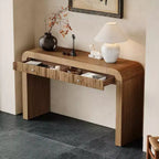 Whisen Rustic Console Table Entryway Table Side Table with Fluted Drawer Front